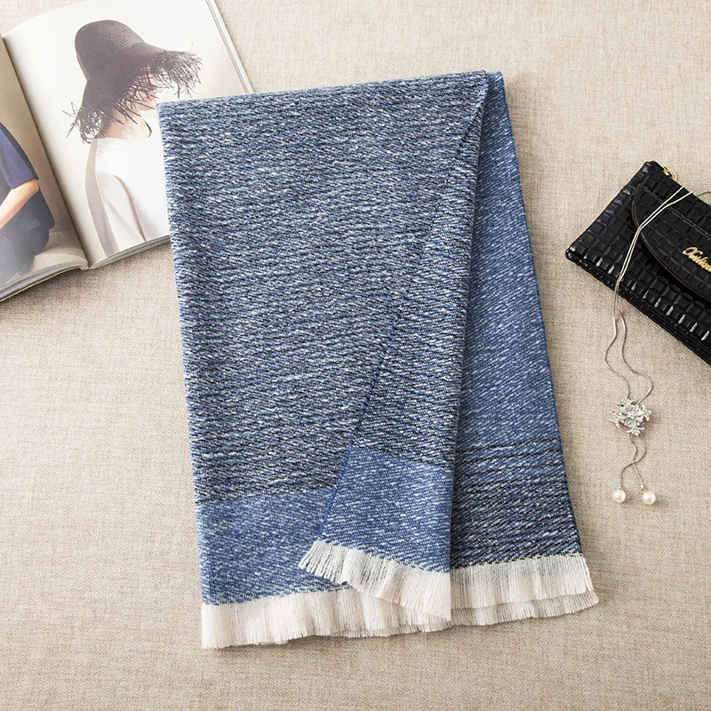 Cashmere Scarf Men Woman Tatting Split Joint Short Beard Thick Section Keep Warm Shawl Stripe Women Male Scarf For Ladies