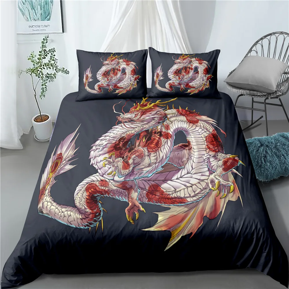 

3D dragon bedding set movie printed duvet cover set home decor duvet cover with pillowcase for bedroom decoration bedclothes
