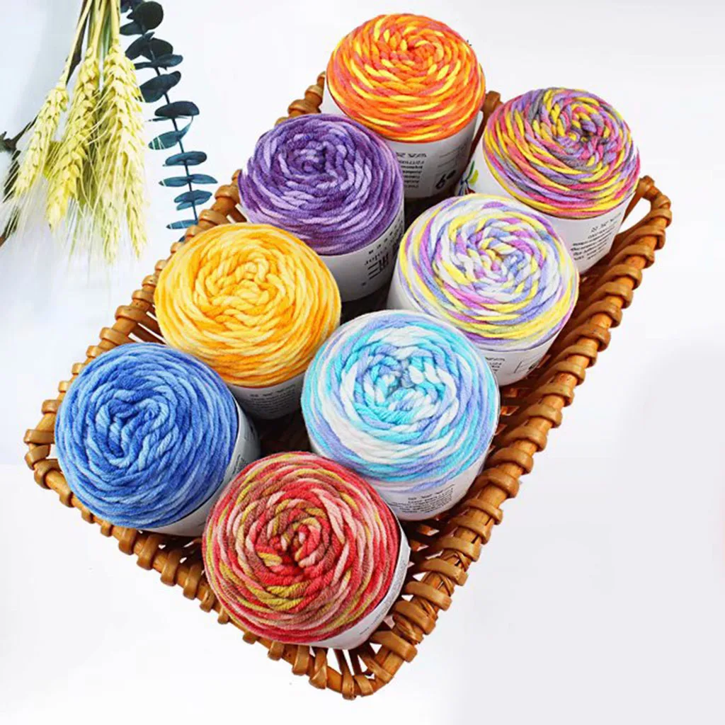 5 Strands Of Rainbow Cotton Crochet Diy Sweater Scarf Line Wool Thread Knitting Yarn for DIY New @35 | Дом и сад