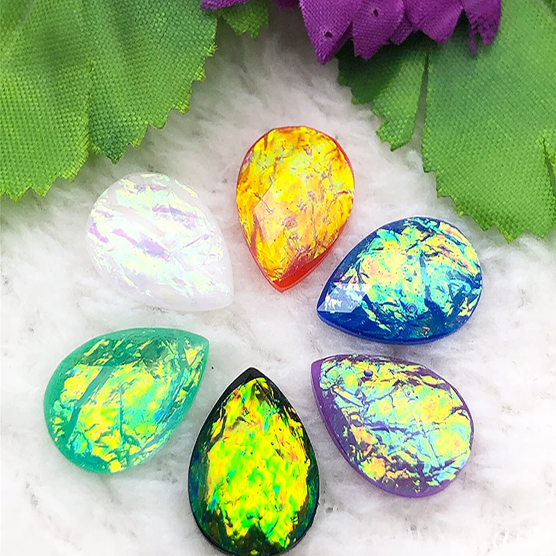 

20PCS MIX 13*18mm Drop Shape Resin Sew On Rhinestones Resin Sewing Stones for Wedding Dress decoration