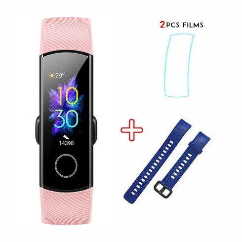 pink-Dark blue-film Смарт-браслет huawei Honor Band 5 Oximeter с сенсорным экраном Magic color swim Detect Heart Rate Sleep Nap Honor Band5 - Цвет: pink-Dark blue-film