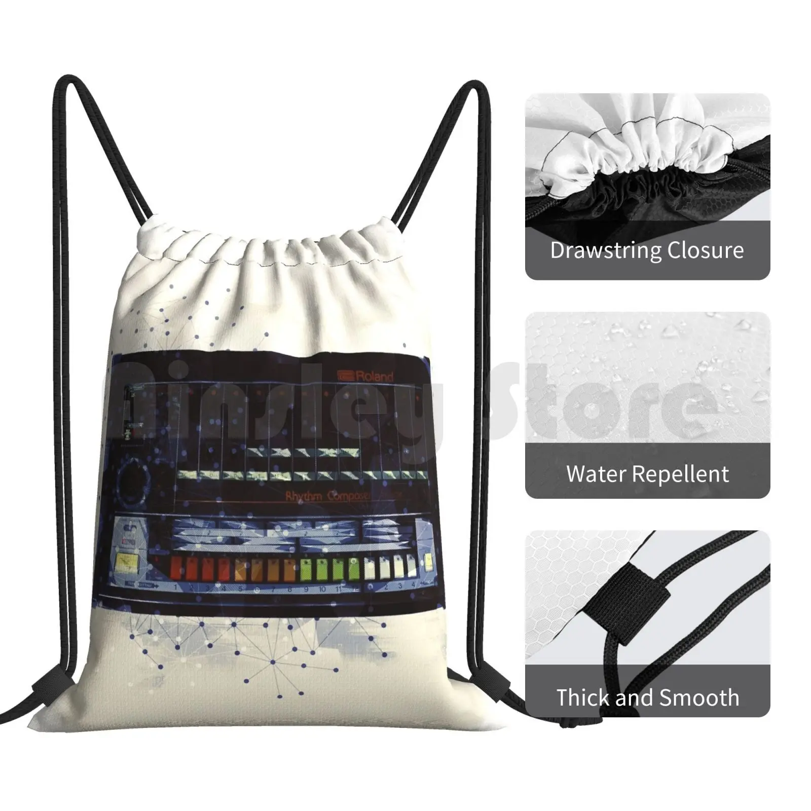 808 барабанная машина абстрактный дизайн рюкзак сумка на шнурке для верховой езды