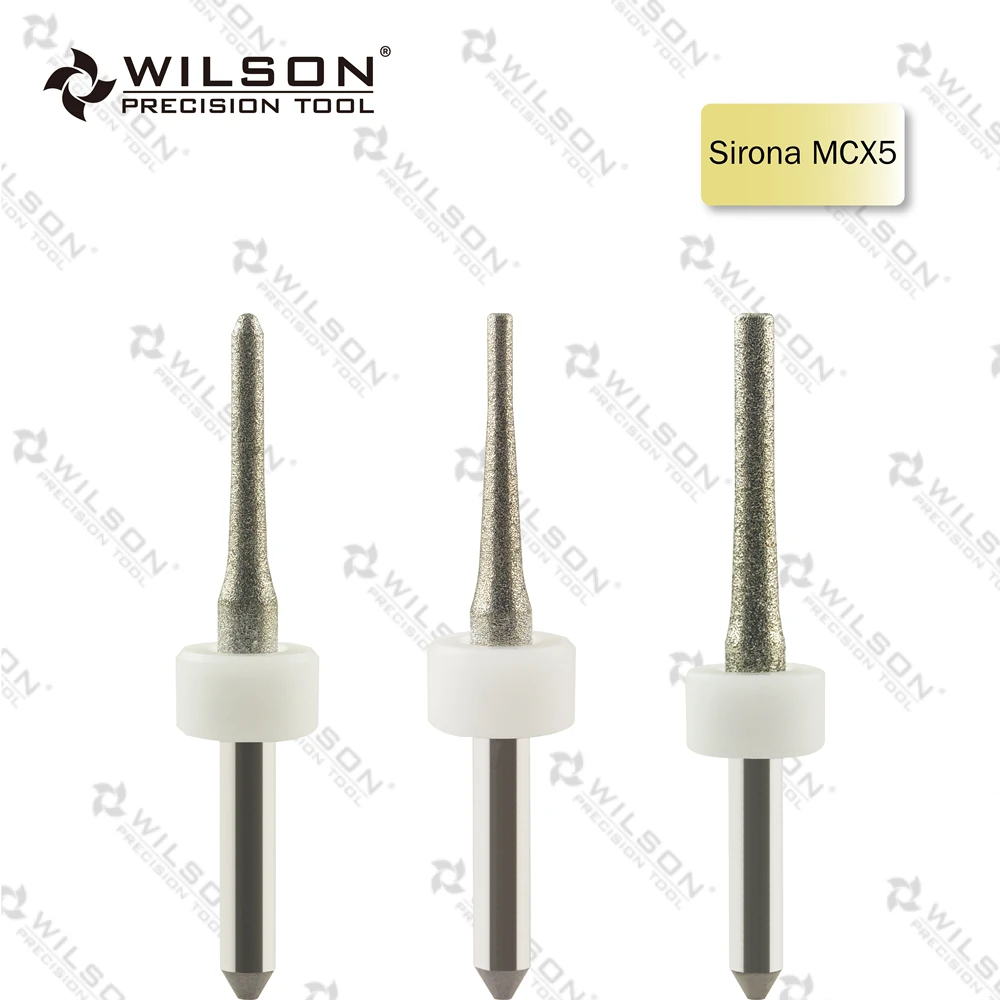 WilsonDental Milling Burs fit for Sirona MCX5 Machines-Cutting Glass-Cermics- Overall Length 38mm