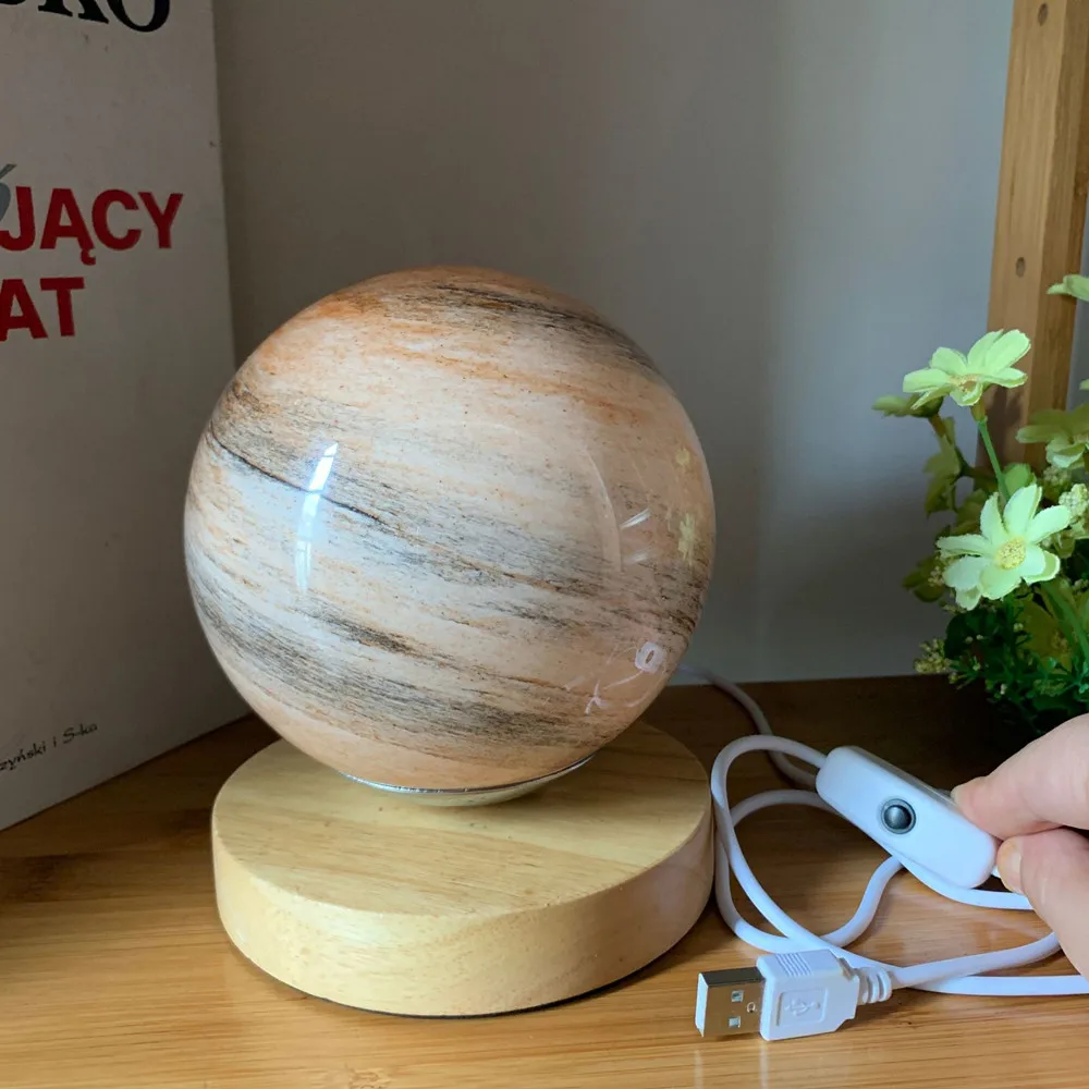 USB мощный 3D стеклянный светильник в виде Луны Вселенная звездное небо твердый