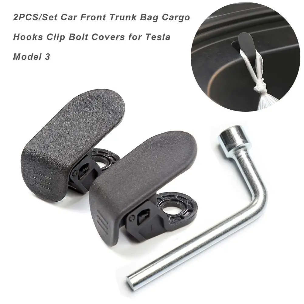 

2PCS/Set Car Front Trunk Hook Modified Trim With Free Installation Tool Load-bearing Hook For Tesla Model 3 Car Accessories