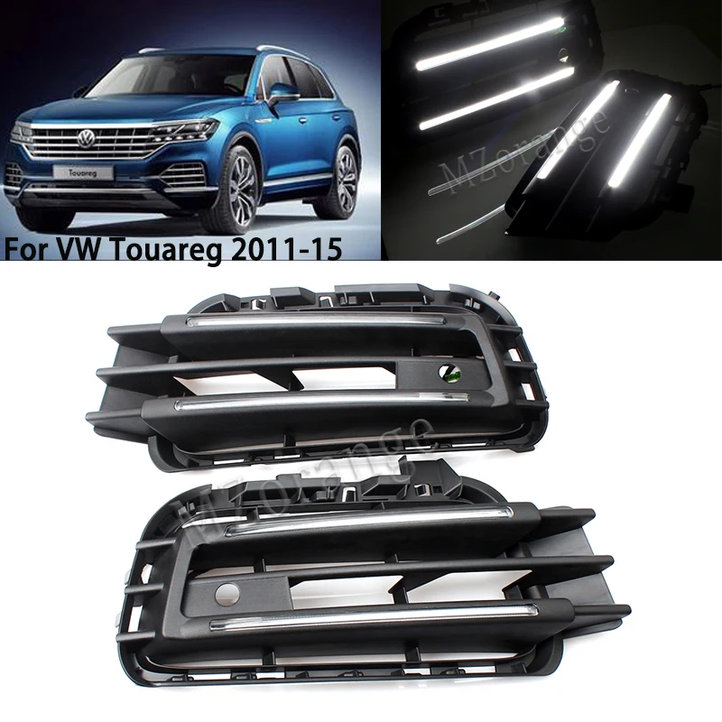 MIZIAUTO 1 комплект светодиодный DRL Дневной светильник для VW Touareg 2011 2012 2013 2014 2015 супер