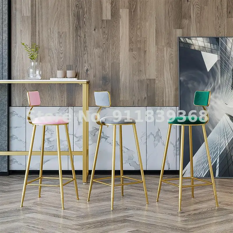 Скандинавские барные стулья высокие ножки домашние креативные модные сетчатые