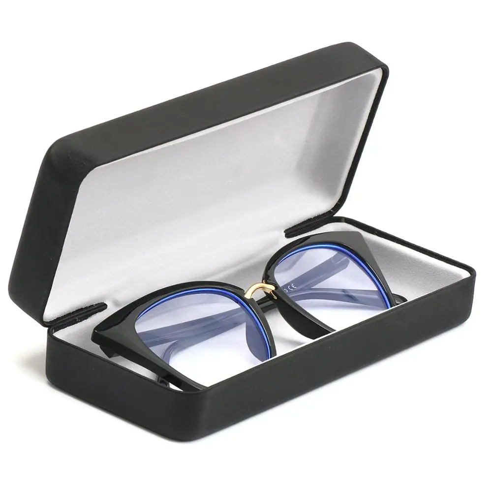 Высококачественный черный железный Чехол для очков квадратный матовый корковый