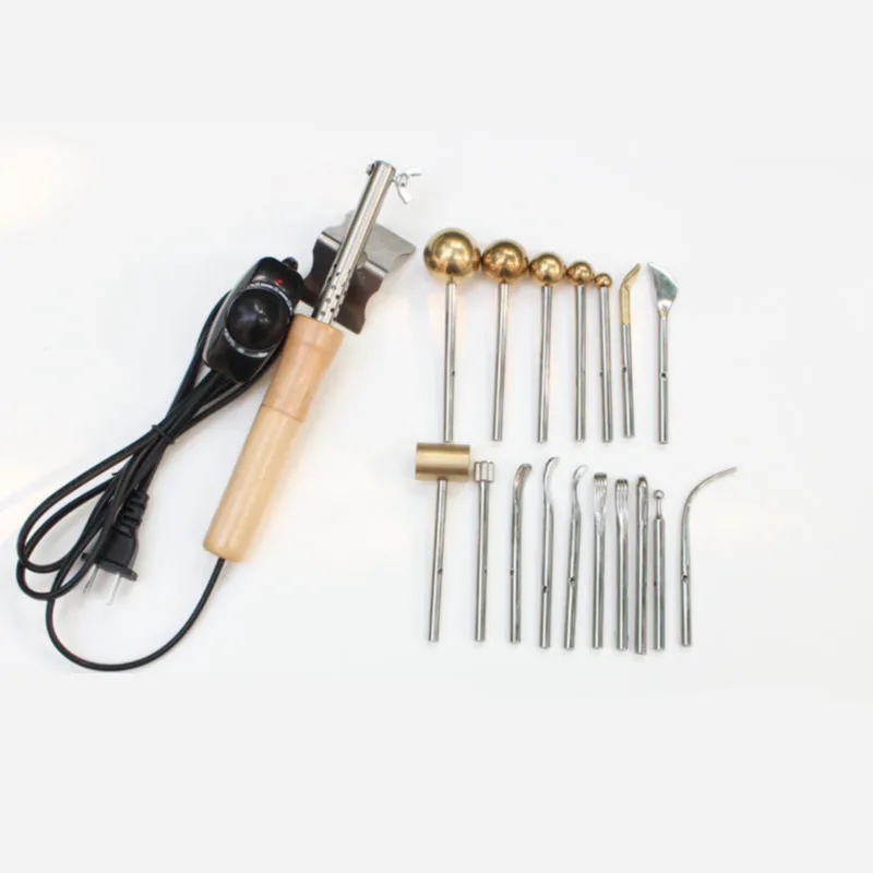 

220V Electric Fabric Flower Maker Artificial Flower Ironing Machine 17 Heads Fake Flower Making Tools Set Y