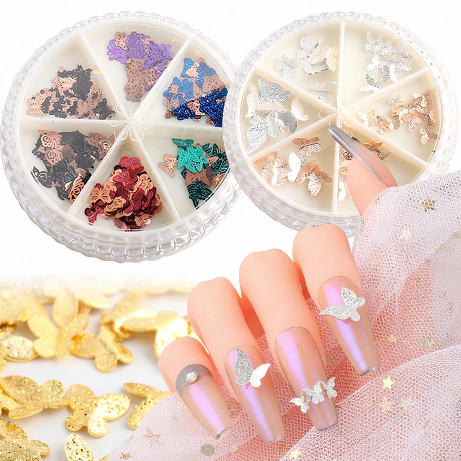 3D бабочка искусство украшения очаровательные металлические блестки