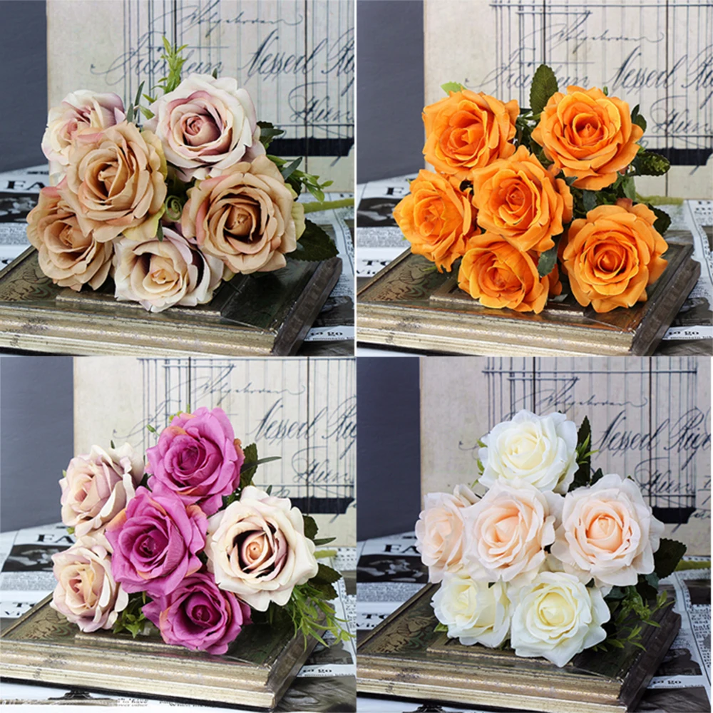 Новый продукт маленький букет имитация цветов 6 в форме головы подходящие к цвету