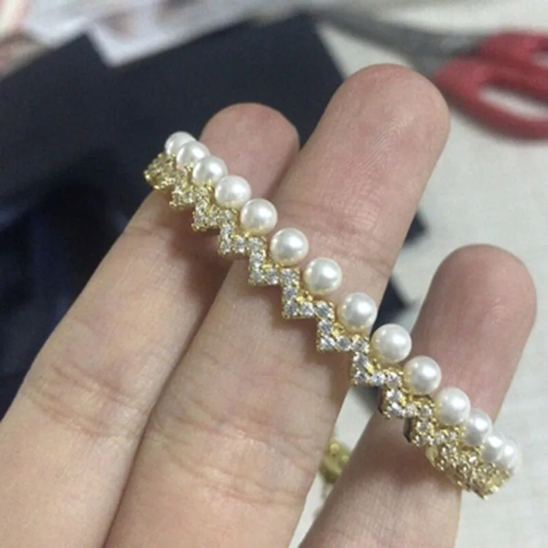 

925 Sterling Silver Micro Inlay Bracelets Adjustableluxury Brand Jewelry Lady Pearl Bracelets Same Paragraph Fashion Charm Gift