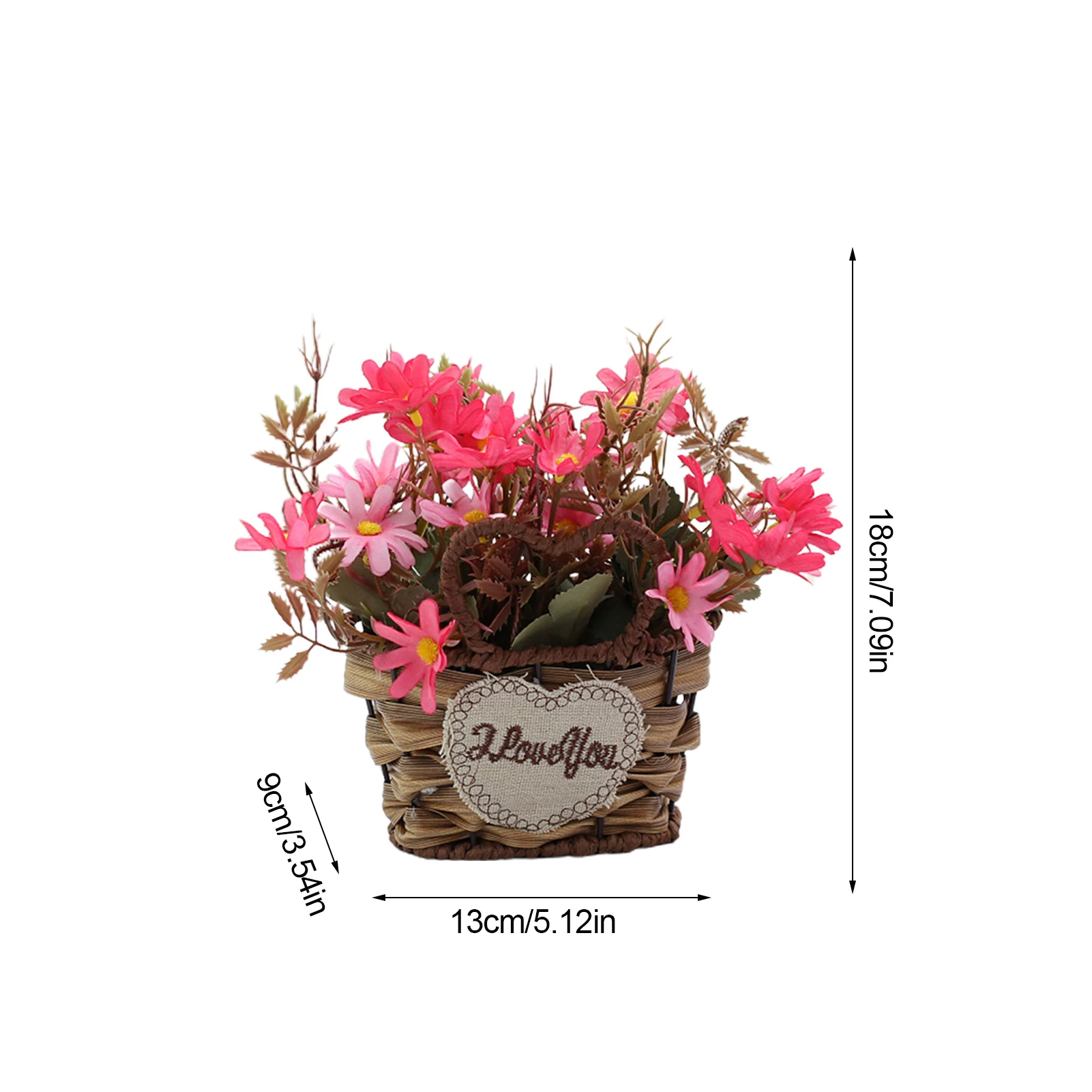 

Daisy Flower Basket Set Decorative Artificial Flower And Woven Tote Basket Set Home Decor Wedding Decoration Potted Plants