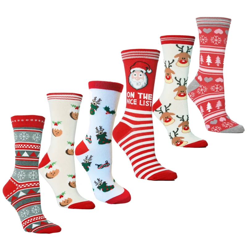 

Wholesale 1Pair Fashion Christmas Socks Santa Stockings Santa Claus Gift Kids Unisex Funny Xmas Socks For Women Christmas Decor