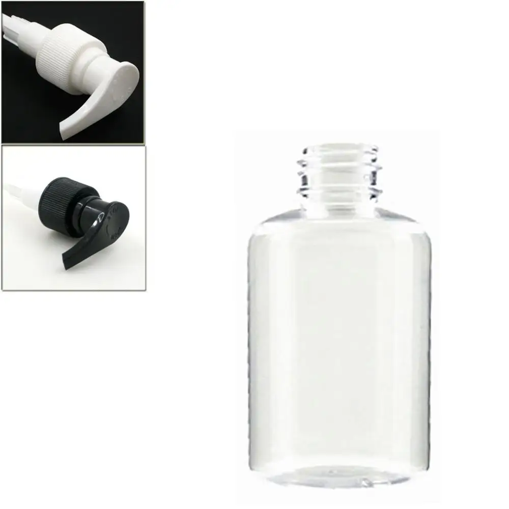 

4oz/120ml empty boston round plastic bottle , clear pet bottle with black/white lock pumps
