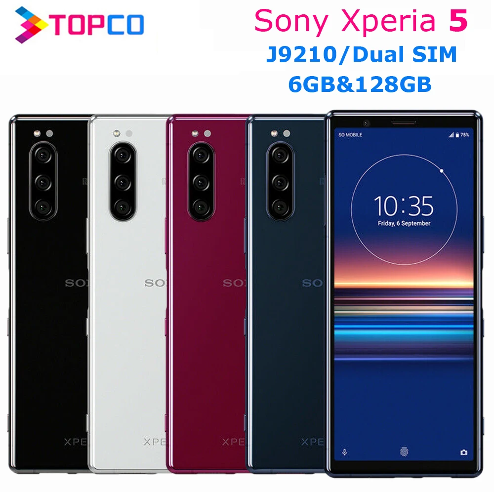 Sony Xperia 5 J9210 Android мобильный телефон 4G LTE 6 1 &quotВосьмиядерный ГБ и 128 Гб Две SIM карты 13
