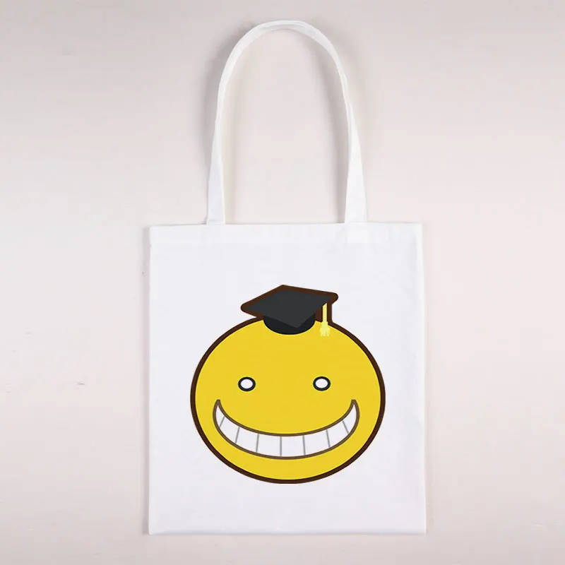 

Koro Sensei Shoping Bags Anime Tote Bag Hand Designer Handbags Reusable Canvas Luxury Women Brands Shopper Shopping Summer Beach