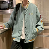hong kong style corduroy baseball uniform mens spring and autumn trend new jacket american tide brand ins loose casual jacket