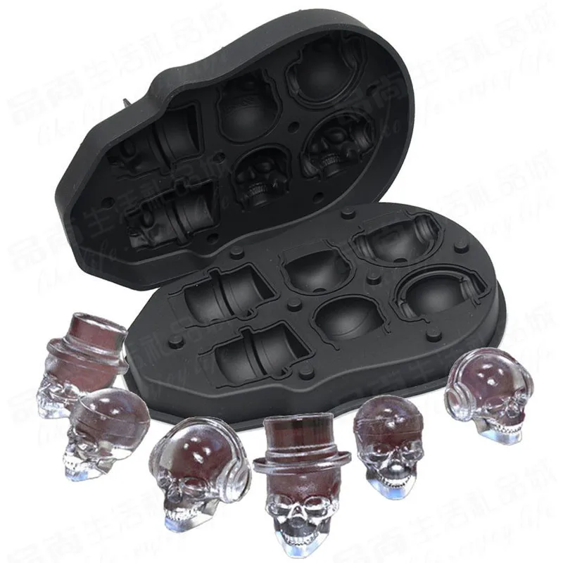 3D в виде черепа из тонкого силиконовая форма для льда шоколада фруктового