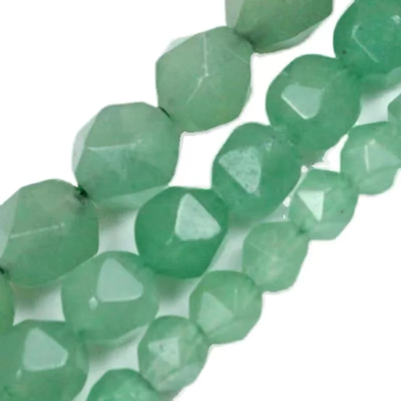 

Natural Faceted Green Aventurine Stone Beads Loose Spacers Beads for DIY Bracelet Accessories Jewelry Making 15" Strand 6 8 10MM