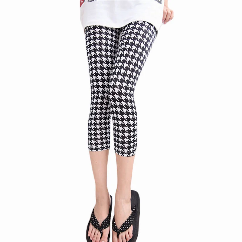 

Leggings High Floral Printing Women High Quality Lady's Sporting Elastic Short Legging