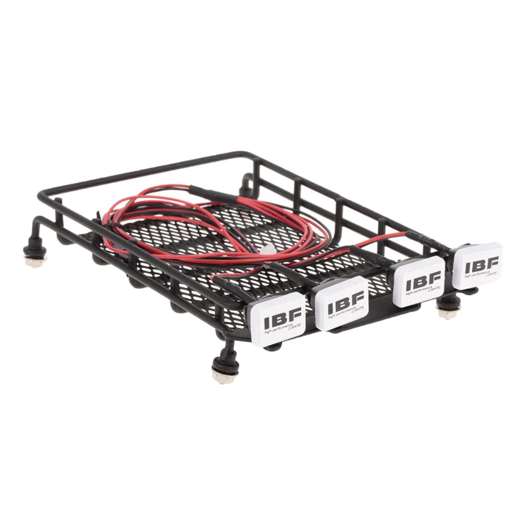 RC /10 сплав Багажник На Крышу с квадратным светодиодный светильник для багги