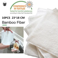 baer family 10pcs eco friendly bamboo fiber cleaning cloth dish cloths non sticky oil kitchen accessories towel free shipping