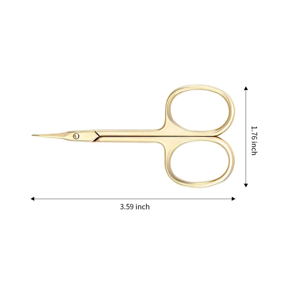 

Miss Sally Eyebrow Scissors Golden Color Stainless Steel Curved Scissors Barb Remover Scissors For Eyebrow Daily Tool