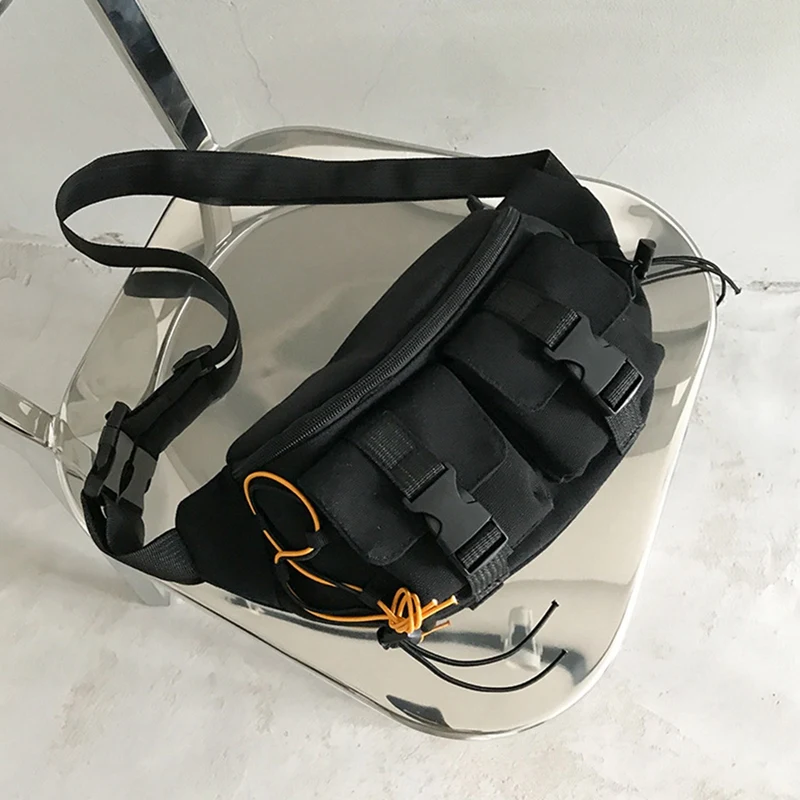 

Unisex Street Casual Chest Bag Zipper Belt Waist Bag Daily Travel Messenger Bag Shoulder Bag