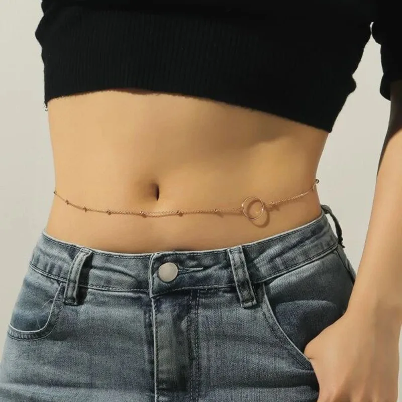 Цепочка на талию для женщин и девушек стильная пикантная разноцветная круглая