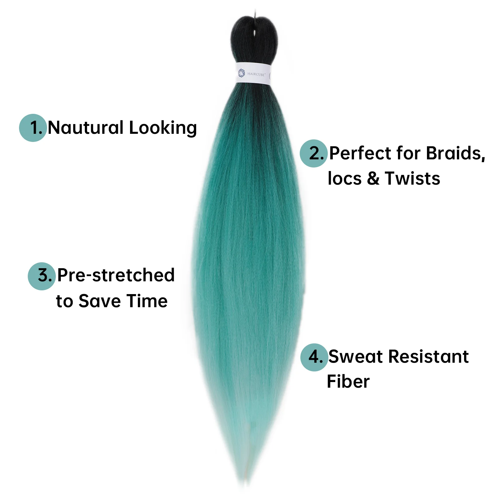 EASIHAIR 6pcs Ombre Green Synthetic Hair Extension 26Inch Colored Twist Jumbo Braiding Glowing for Bluk Wholesale |