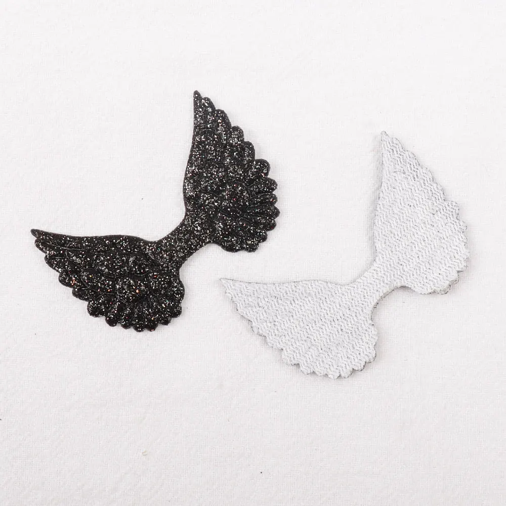4.8cm black Блестящие нашивки крылья, разноцветные ангельские крылья, набор «сделай сам» для волос с бантом детские игрушки одежда Материал ручной работы аксессуары 20 шт./пакет - Цвет: 4.8cm black