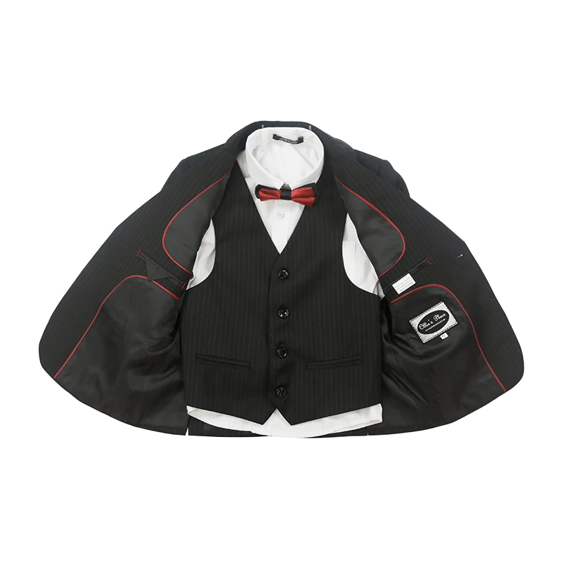 Nimble Свадебный костюм для мальчиков черный полосатый формальный Enfant Garcon
