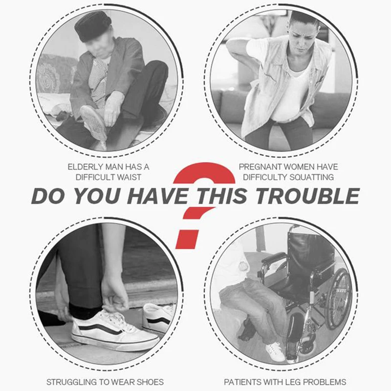 

1 Pair Useful Lazy Shoe Helper Unisex Handled Shoe Horn Easy on & Off Shoe Lifting Helper