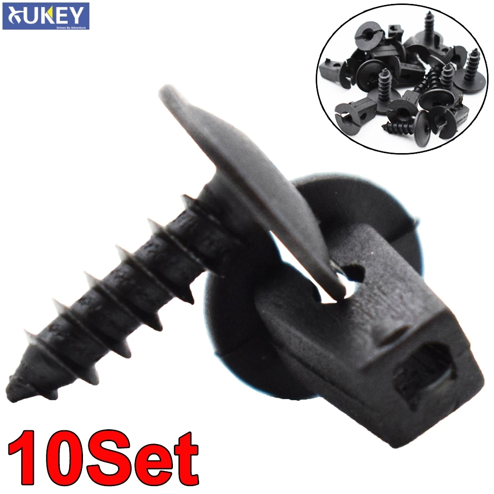 

10Set Fender Liner Mudguard Fastener Clips Screws Retainer For Volkswagen VW Passat B5 B6 B7 CC Golf MK6 Tiguan Touran Polo