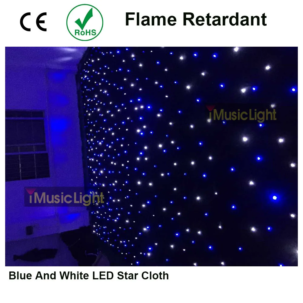 2 шт. светодиодный фон 4 м x 6 DMX512 звезда ткань Tianxin S синий + белый DJ с 1 контроллером |