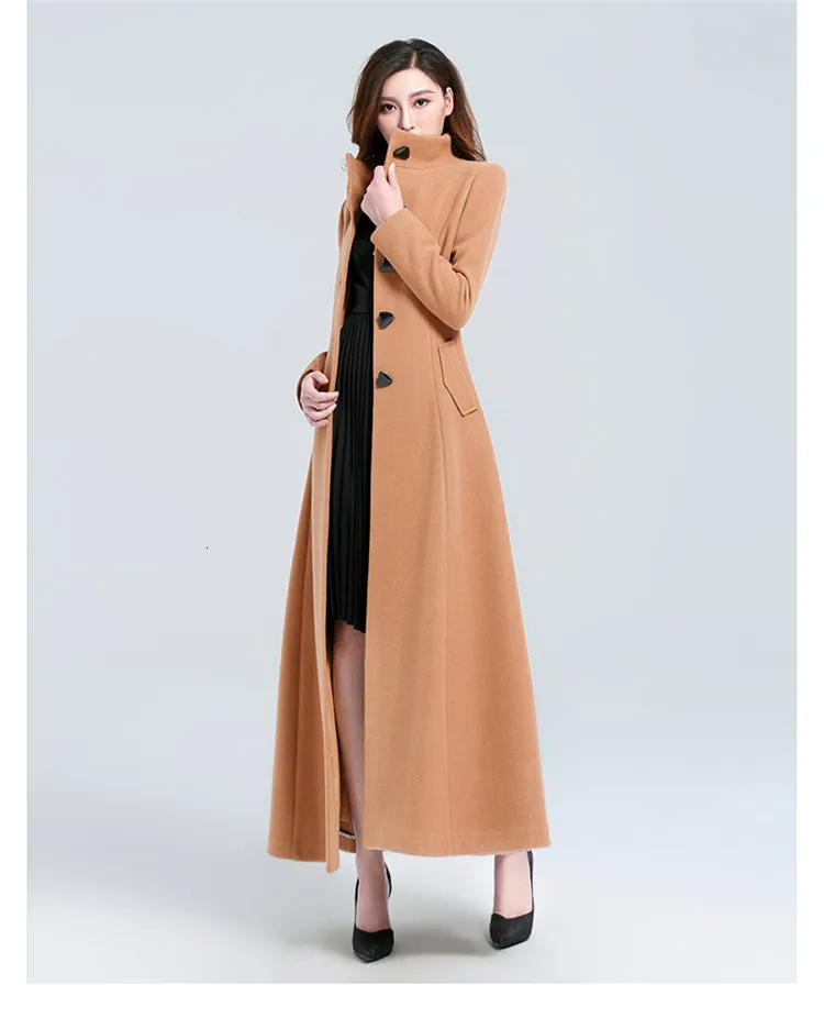 Casaco Feminino,, женское, плюс размер, осень, зима, Cassic, простое, шерстяное, макси, длинное пальто, женский халат, верхняя одежда, Manteau Femme