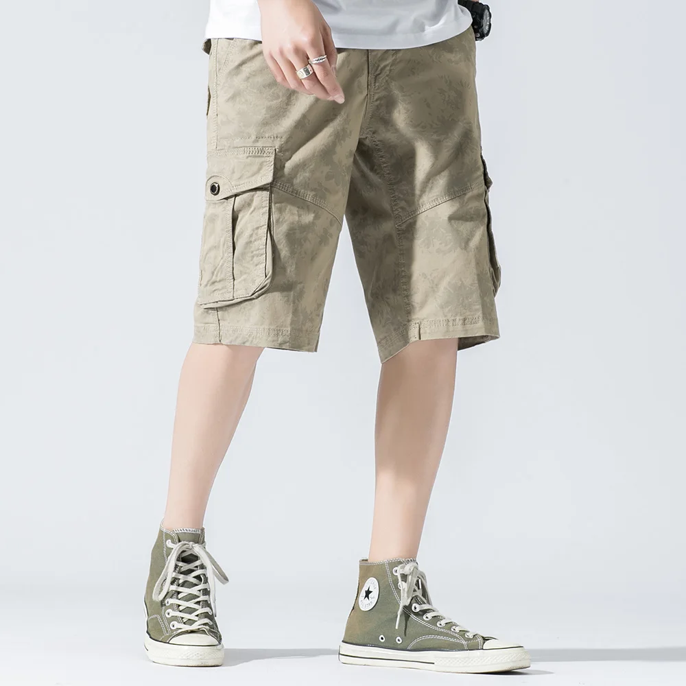 

Mens Casual Shorts Cotton Cargo Men Sweatpants Summer Casual Mens Shorts Jogger Streetwear Straight Knee Length Big Pockets 4X