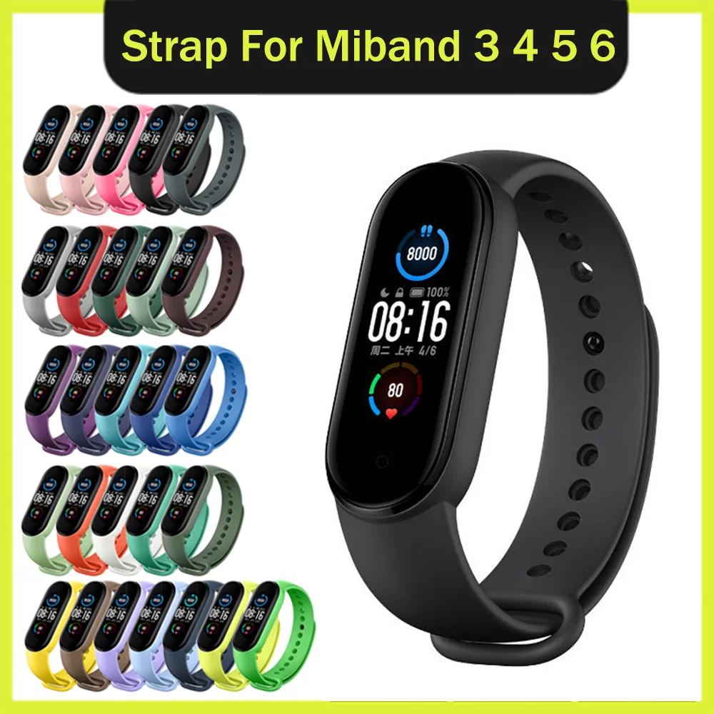 

Ремешок силиконовый для Xiaomi Mi Band 6 5 4 3, сменный Браслет из ТПУ для Xiaomi Mi Band 3 4, цветные мягкие браслеты