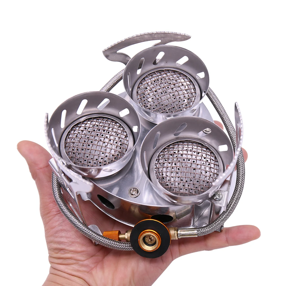 

Печь для кемпинга высокой мощности 11000 Вт, огнеупорная ветрозащитная трехжильная духовка для кемпинга на открытом воздухе, для семейного пи...