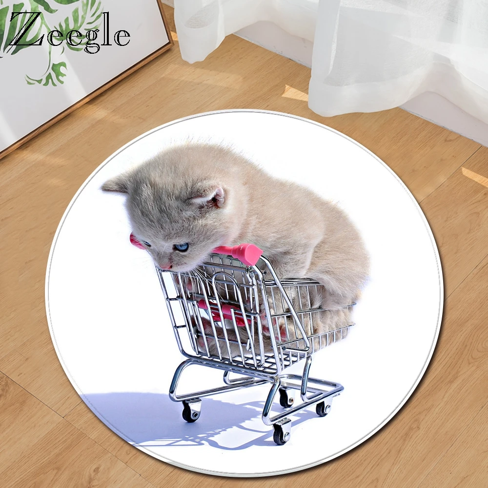 Креативный круглый коврик Zeegle декоративный для прихожей ног с поглощением воды