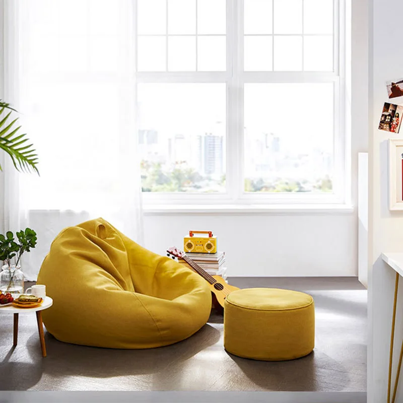 Новые чехлы для диванов Lazy Bean Bag стулья без наполнителя из льняной ткани мешок