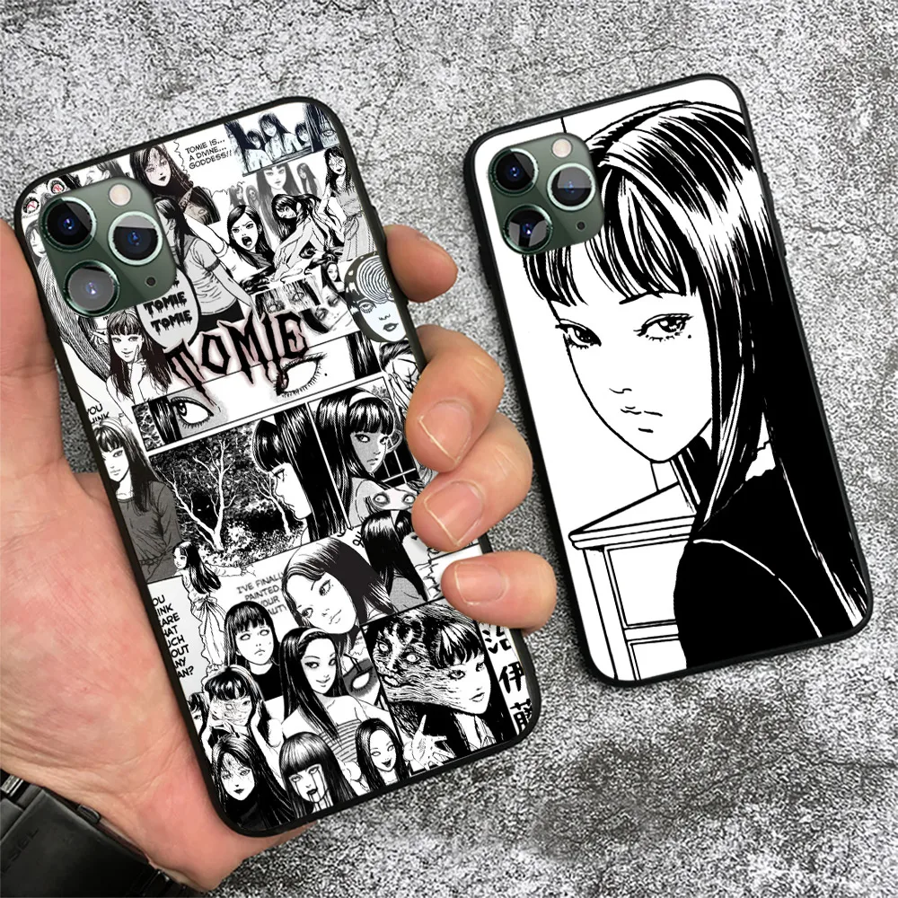 Junji Ito Tees Horror Cartoon Silicone for IPhone Se 6 7 8 14 Plus X XR XS 11 12 13 Mini Pro Max Glass Phone Case Cover Shell |