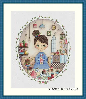 

22-girl series-dessert girl Counted Cross Stitch 11CT 14CT 18CT DIY Cross Stitch Kits Embroidery Needlework Sets