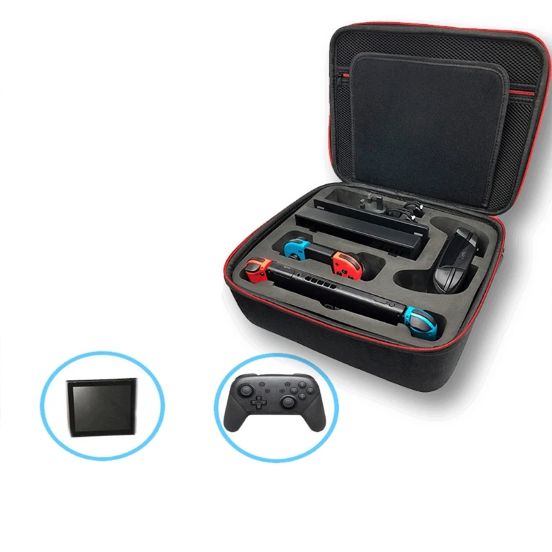 

T21B EVA Large Capacity Hard Shell Protection Hard Carrying Case for Switch Ring Fit Accessories Black
