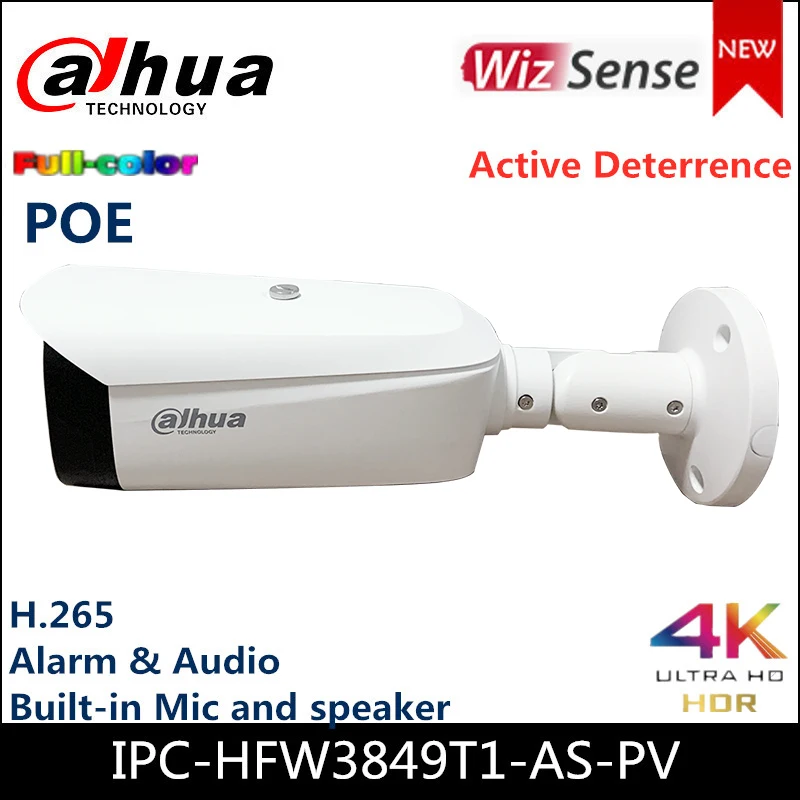 IP-камера Dahua 4K телефон телефона 8 Мп полноцветный активный отпуск сетевая камера