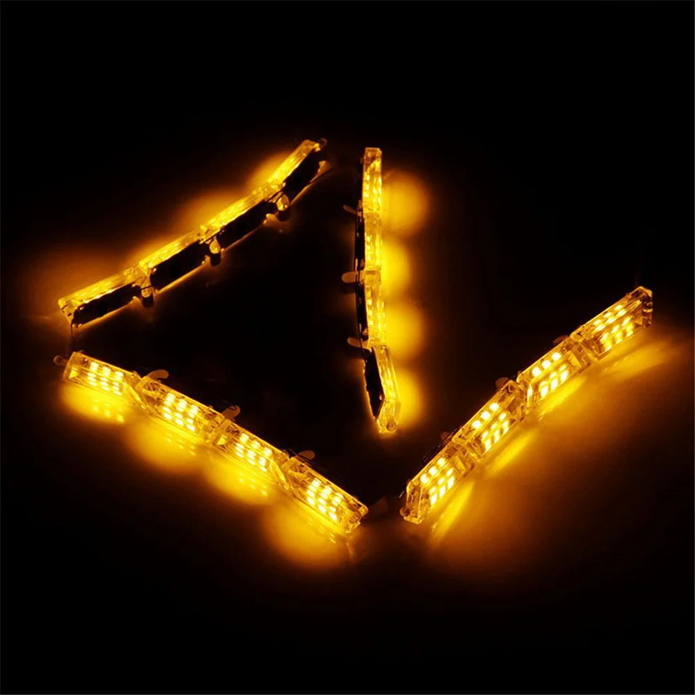 

2pcs Flexible LED Strip Light DRL Daytime Running Light Waterproof Sequential Flow Headlight Runners Corner Turn Signal 96 LEDS