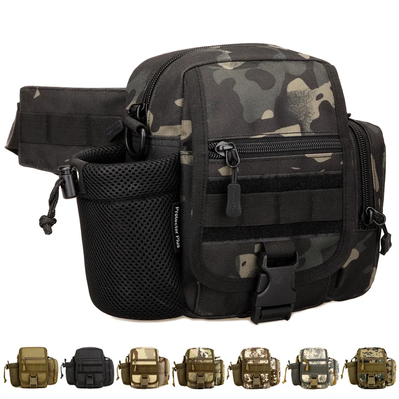 

Camouflage Desert ACU CP Jungle shoulder bag tactical water bottle waist bag small male outdoor multi-function tool bait bag