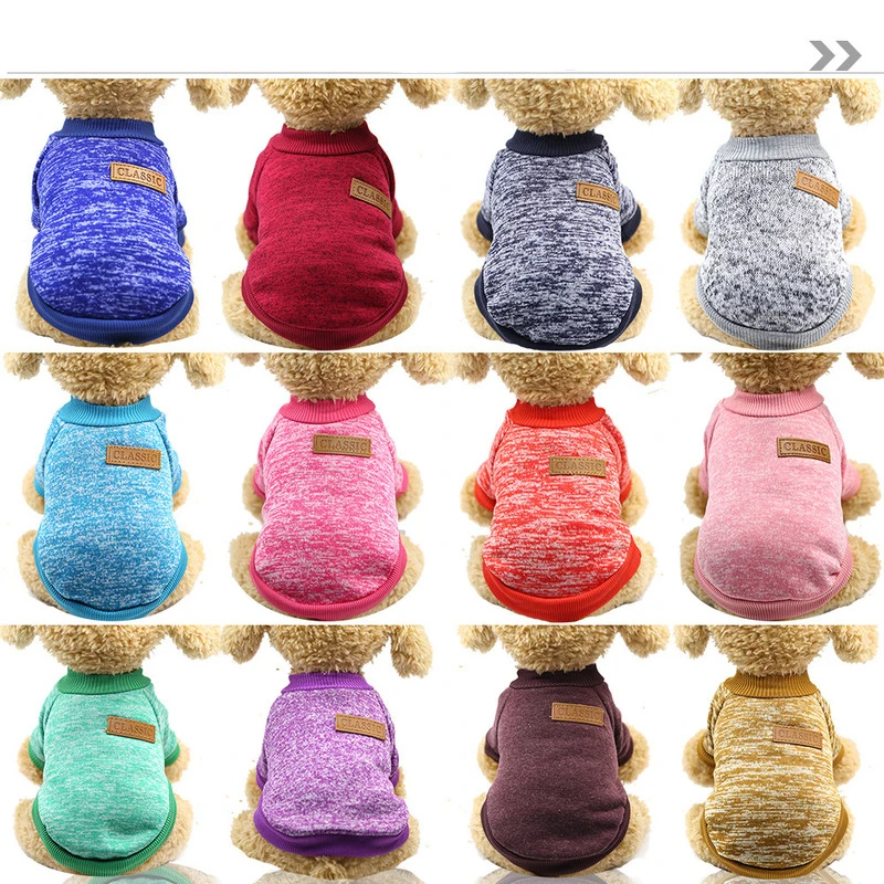 Теплая одежда для собак PUOUPUOU шерстяная куртка щенков Зимняя Вязаная толстовка