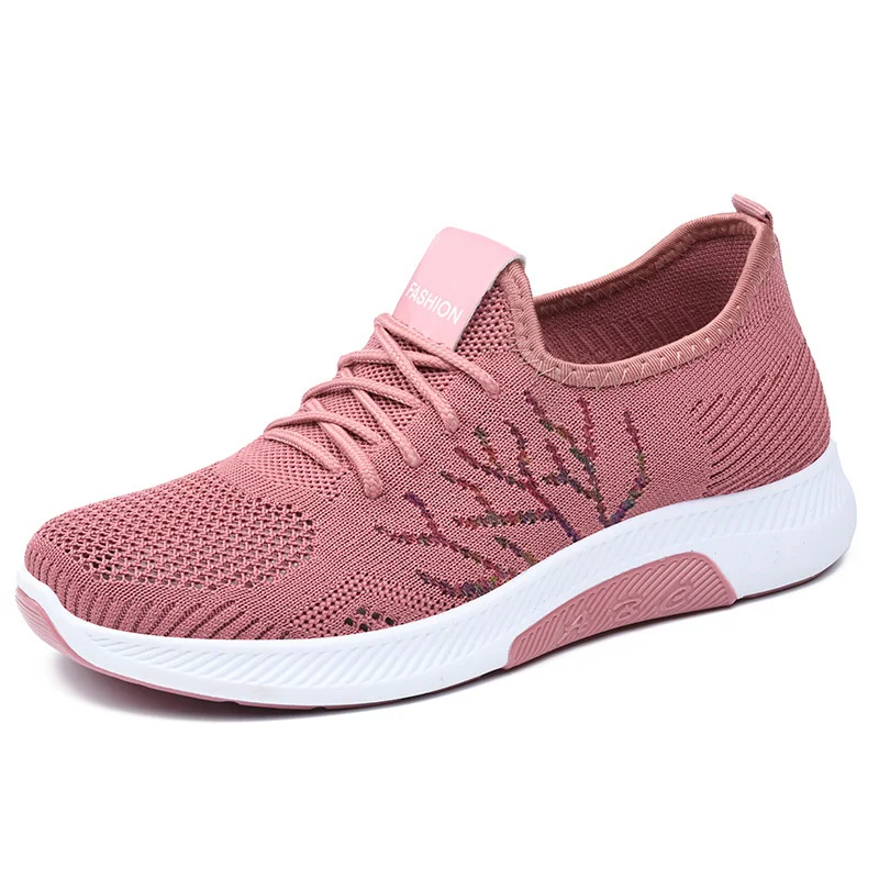

Women Sneakers Mesh Lace Up Soft Bottom Breathable Women'S Vulcanized Flat Walking Shoes Fashion Comfortable 2021 High Quality